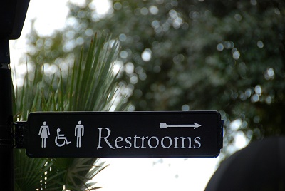 Decorative: restroom sign