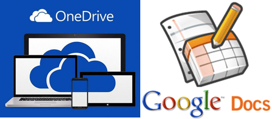 Decorative: One Drive and Google Docs logos