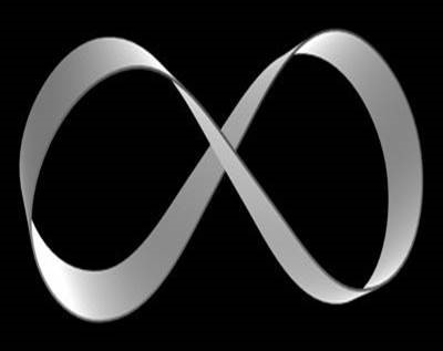 A mobius strip, representing infinity.